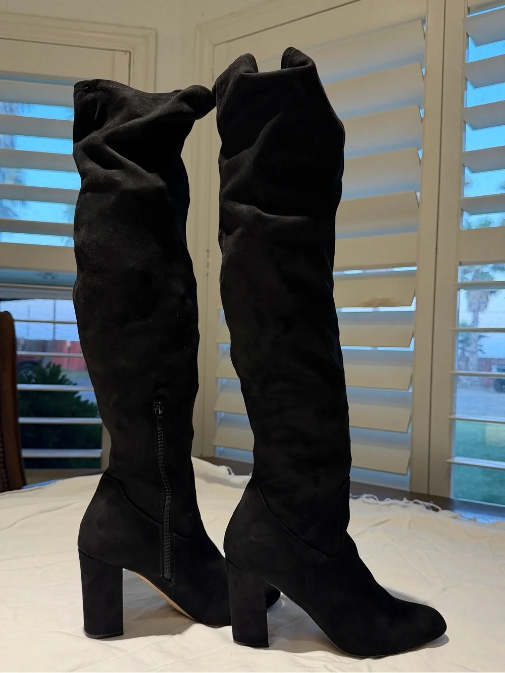 Madden Girl Black Over-the-Knee Block Heel Boots
